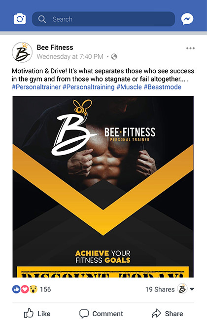 Social Media - Bee Fitness - Facebook post