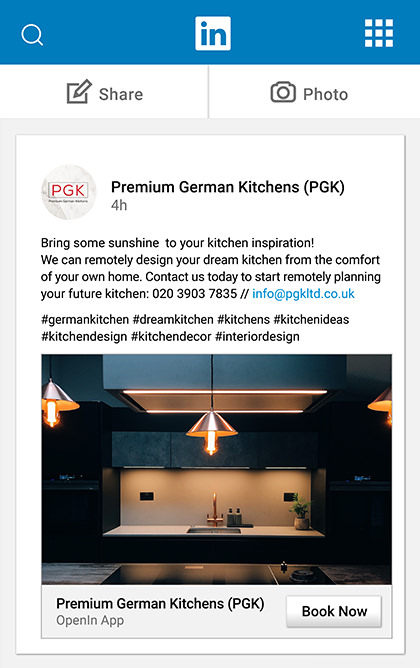 Social Media - Premium German Kitchen - LinkedIn post